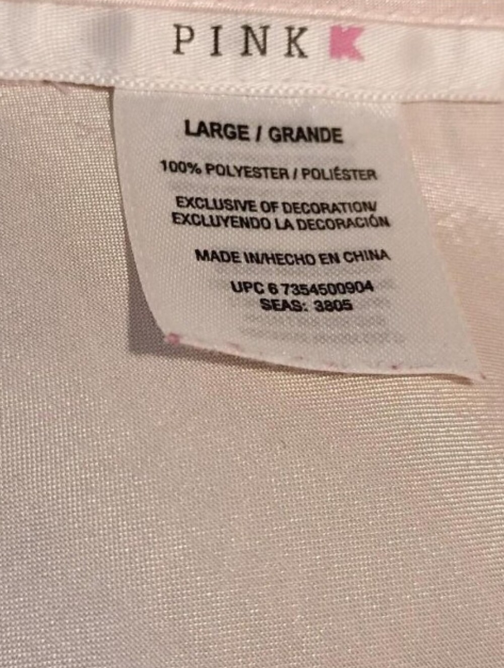 Y2K PINK Victoria's Secret Pink Floral Embroidery Lace Trim Satin Slip Dress L - Picture 8 of 8